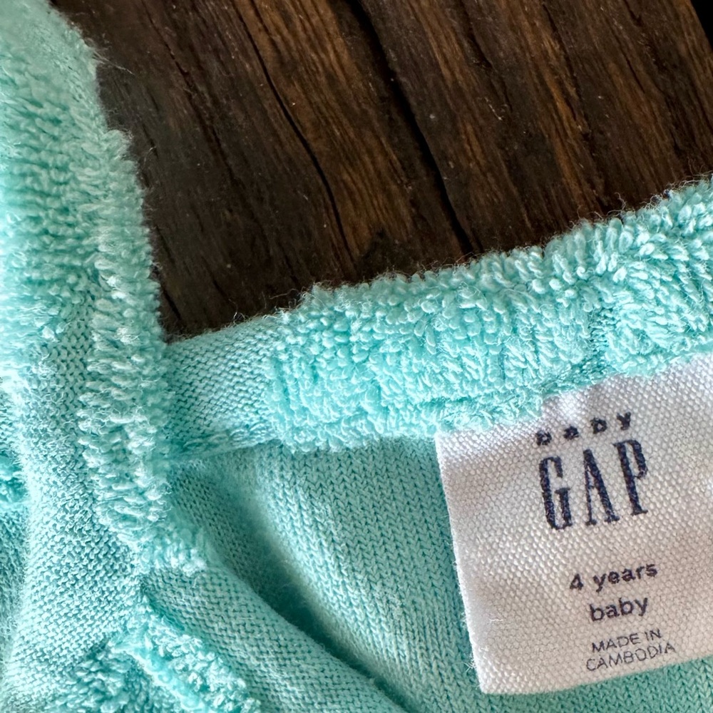 Baby Gap Girls Aqua Aquarium Romper Shorts Size 4 Years Summer Flowers Beach - Picture 3 of 5